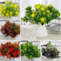 Artificial Spray Color Lotus Fake Silk Flower Leaves Wedding Office Home Decor   332741061730